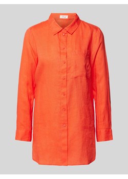 Bluzka lniana z kieszenią na piersi model ‘Tuni’ ze sklepu Peek&Cloppenburg  w kategorii Koszule damskie - zdjęcie 171561700