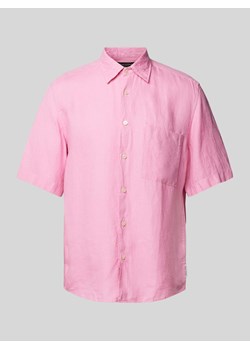 Koszula casualowa o kroju regular fit z lnu z kieszenią na piersi ze sklepu Peek&Cloppenburg  w kategorii Koszule męskie - zdjęcie 171562993