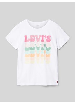 T-shirt z nadrukiem z logo model ‘RETRO’ ze sklepu Peek&Cloppenburg  w kategorii Bluzki dziewczęce - zdjęcie 171563100
