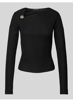 Bluzka z długim rękawem i aplikacją z logo model ‘FEBE’ ze sklepu Peek&Cloppenburg  w kategorii Bluzki damskie - zdjęcie 171563322