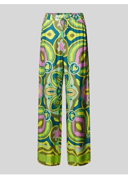 Spodnie materiałowe o luźnym kroju z wiskozy z nadrukiem na całej powierzchni ze sklepu Peek&Cloppenburg  w kategorii Spodnie damskie - zdjęcie 171563571