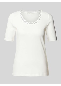 T-shirt w jednolitym kolorze z okrągłym dekoltem ze sklepu Peek&Cloppenburg  w kategorii Bluzki damskie - zdjęcie 171563854