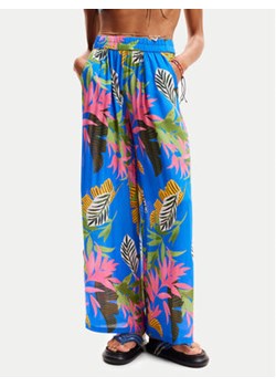 Desigual Spodnie materiałowe Tropical Party 24SWMW21 Niebieski Loose Fit ze sklepu MODIVO w kategorii Spodnie damskie - zdjęcie 171568063