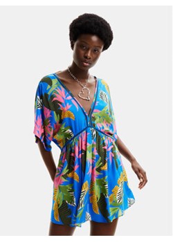 Desigual Sukienka plażowa Tropical Party 24SWMW23 Niebieski Loose Fit ze sklepu MODIVO w kategorii Odzież plażowa - zdjęcie 171570014
