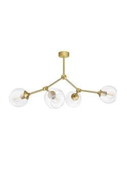 Złota mosiężna lampa 4 klosze transparentne GT-S4 ze sklepu MN Interiors - Lampy mosiężne w kategorii Lampy wiszące - zdjęcie 171572373