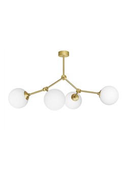 Złoty żyrandol 4 kule białe GP-S4 ze sklepu MN Interiors - Lampy mosiężne w kategorii Lampy wiszące - zdjęcie 171572610