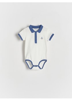 Reserved - Bawełniane body polo - złamana biel ze sklepu Reserved w kategorii Body niemowlęce - zdjęcie 171573261
