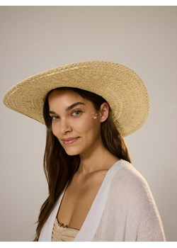 Reserved - Pleciony kapelusz z papierowej słomki - beżowy ze sklepu Reserved w kategorii Kapelusze damskie - zdjęcie 171573322