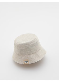 Reserved - Kapelusz bucket hat z lnem - kremowy ze sklepu Reserved w kategorii Czapki dziecięce - zdjęcie 171573400