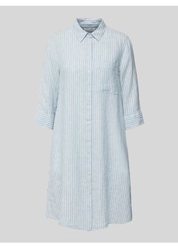 Sukienka koszulowa z lnu o długości do kolan ze wzorem w paski ze sklepu Peek&Cloppenburg  w kategorii Sukienki - zdjęcie 171574122