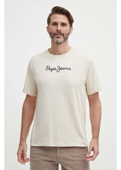 Pepe Jeans t-shirt bawełniany Eggo męski kolor szary z nadrukiem ze sklepu ANSWEAR.com w kategorii T-shirty męskie - zdjęcie 171576221