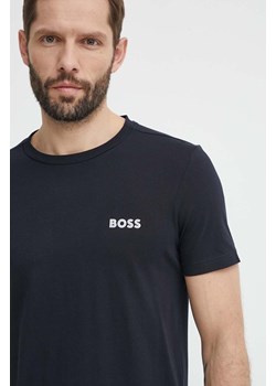 Boss Green t-shirt bawełniany męski kolor niebieski gładki 50515620 ze sklepu ANSWEAR.com w kategorii T-shirty męskie - zdjęcie 171576231