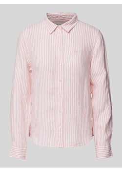 Bluzka lniana z wyhaftowanym logo ze sklepu Peek&Cloppenburg  w kategorii Koszule damskie - zdjęcie 171576793