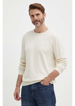 Pepe Jeans sweter lniany MILLER kolor beżowy lekki PM702422 ze sklepu ANSWEAR.com w kategorii Swetry męskie - zdjęcie 171579220