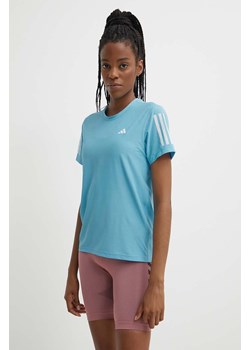 adidas Performance t-shirt do biegania Own the Run kolor niebieski IN1597 ze sklepu ANSWEAR.com w kategorii Bluzki damskie - zdjęcie 171579314