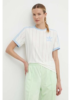 adidas Originals t-shirt damski kolor beżowy IR7469 ze sklepu ANSWEAR.com w kategorii Bluzki damskie - zdjęcie 171579424