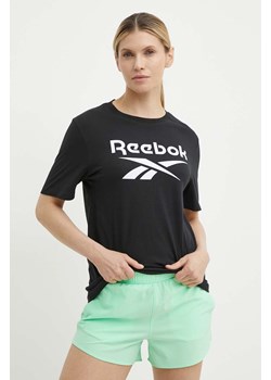 Reebok t-shirt bawełniany Identity damski kolor czarny 100034774 ze sklepu ANSWEAR.com w kategorii Bluzki damskie - zdjęcie 171579501