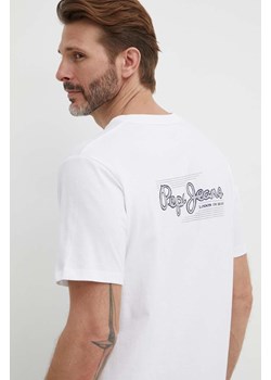 Pepe Jeans t-shirt bawełniany SINGLE CLIFORD męski kolor biały z nadrukiem PM509367 ze sklepu ANSWEAR.com w kategorii T-shirty męskie - zdjęcie 171579572