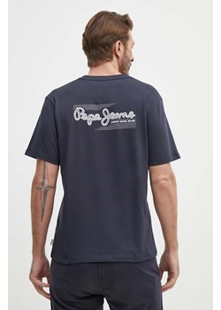 Pepe Jeans t-shirt bawełniany SINGLE CLIFORD męski kolor granatowy z nadrukiem PM509367 ze sklepu ANSWEAR.com w kategorii T-shirty męskie - zdjęcie 171579583