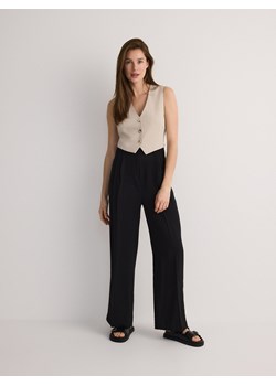 Reserved - Spodnie z wiskozą - czarny ze sklepu Reserved w kategorii Spodnie damskie - zdjęcie 171580342
