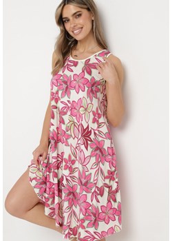 Różowa Klasyczna Wiskozowa Sukienka bez Rękawów Fialara ze sklepu Born2be Odzież w kategorii Sukienki - zdjęcie 171582952