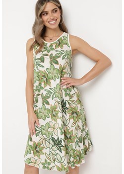Zielona Klasyczna Wiskozowa Sukienka bez Rękawów Fialara ze sklepu Born2be Odzież w kategorii Sukienki - zdjęcie 171582980