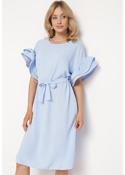 Niebieska Sukienka Piessa ze sklepu Born2be Odzież w kategorii Sukienki - zdjęcie 171583081