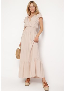 Beżowa Sukienka Elatipea ze sklepu Born2be Odzież w kategorii Sukienki - zdjęcie 171583144