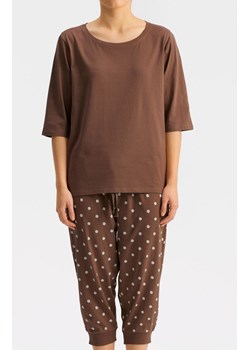 Bawełniana piżama damska cappuccino NLP-471, Kolor cappucino-brąz, Rozmiar M, ATLANTIC ze sklepu Intymna w kategorii Piżamy damskie - zdjęcie 171583152