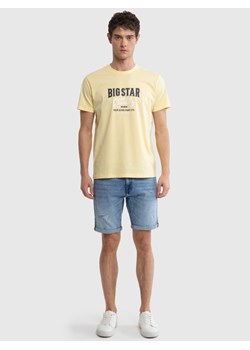 Koszulka męska z nadrukiem żółta Immanuer 200 ze sklepu Big Star w kategorii T-shirty męskie - zdjęcie 171583962