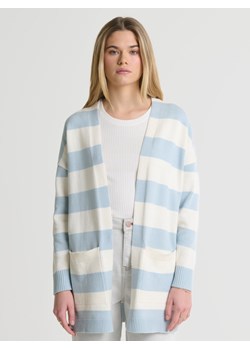 Sweter kardigan damski w niebiesko-białe pasy z kieszeniami Marilla 400 ze sklepu Big Star w kategorii Swetry damskie - zdjęcie 171583974