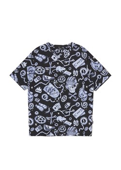 Cropp - Czarna koszulka w stylu death art - granatowy ze sklepu Cropp w kategorii T-shirty męskie - zdjęcie 171584360
