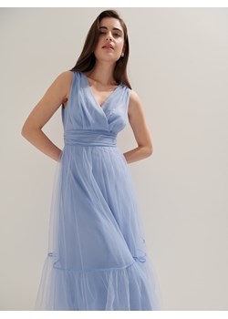 Mohito - Kopertowa sukienka midi - błękitny ze sklepu Mohito w kategorii Sukienki - zdjęcie 171584392