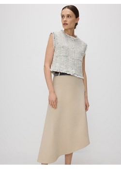 Reserved - Asmetryczna spódnica z paskiem - beżowy ze sklepu Reserved w kategorii Spódnice - zdjęcie 171584674
