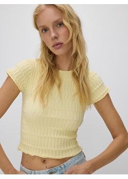 Reserved - Dzianinowa bluzka - jasnożółty ze sklepu Reserved w kategorii Bluzki damskie - zdjęcie 171585253