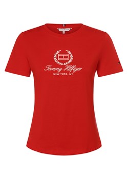Tommy Hilfiger Koszulka damska Kobiety Bawełna czerwony jednolity ze sklepu vangraaf w kategorii Bluzki damskie - zdjęcie 171585294