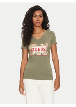 Guess T-Shirt W4GI23 J1314 Zielony Slim Fit ze sklepu MODIVO w kategorii Bluzki damskie - zdjęcie 171586804
