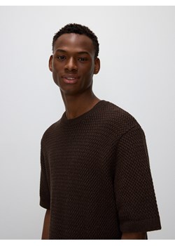 Reserved - Sweter z krótkim rękawem - ciemnobrązowy ze sklepu Reserved w kategorii Swetry męskie - zdjęcie 171588033