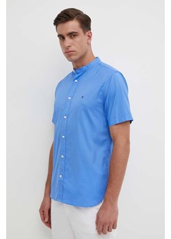 Tommy Hilfiger koszula bawełniana męska kolor niebieski regular ze stójką MW0MW35275 ze sklepu ANSWEAR.com w kategorii Koszule męskie - zdjęcie 171588631