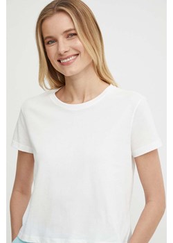 Sisley t-shirt bawełniany damski kolor beżowy ze sklepu ANSWEAR.com w kategorii Bluzki damskie - zdjęcie 171588782