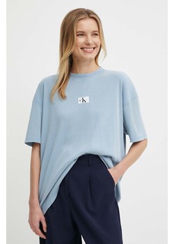 Calvin Klein Jeans t-shirt damski kolor niebieski ze sklepu ANSWEAR.com w kategorii Bluzki damskie - zdjęcie 171588791