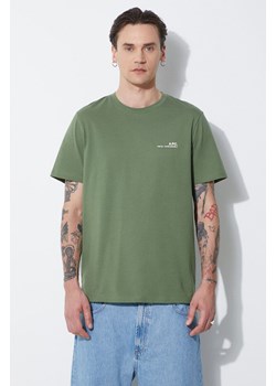 A.P.C. t-shirt bawełniany item męski kolor zielony z nadrukiem COFBT-H26904 ze sklepu ANSWEAR.com w kategorii T-shirty męskie - zdjęcie 171588842
