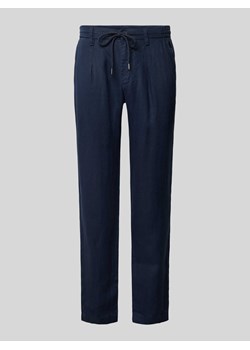 Spodnie o kroju tapered fit z lnu model ‘LOUIS’ ze sklepu Peek&Cloppenburg  w kategorii Spodnie męskie - zdjęcie 171589960