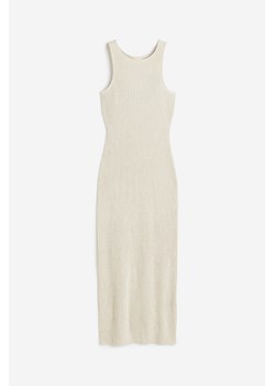 H & M - Dzianinowa sukienka z domieszką jedwabiu - Beżowy ze sklepu H&M w kategorii Sukienki - zdjęcie 171590731