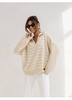 Sweter Rowan Stripes J. Beżowy ze sklepu Lisa Mayo w kategorii Swetry damskie - zdjęcie 171594664