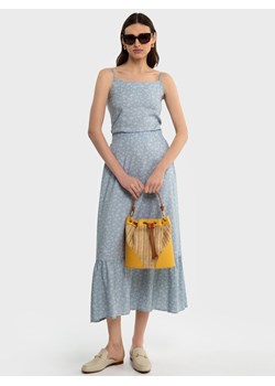 Spódnica damska midi z wiskozy z motywem kwiatowym błękitna Inger 400 ze sklepu Big Star w kategorii Spódnice - zdjęcie 171595654