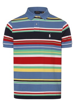 Polo Ralph Lauren Męska koszulka polo - Custom Slim Fit Mężczyźni Bawełna niebieski w paski ze sklepu vangraaf w kategorii T-shirty męskie - zdjęcie 171595872