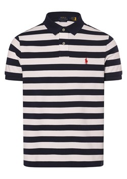 Polo Ralph Lauren Męska koszulka polo - Custom Slim Fit Mężczyźni Bawełna granatowy w paski ze sklepu vangraaf w kategorii T-shirty męskie - zdjęcie 171595873