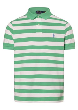 Polo Ralph Lauren Męska koszulka polo - Custom Slim Fit Mężczyźni Bawełna seledynowy w paski ze sklepu vangraaf w kategorii T-shirty męskie - zdjęcie 171595874