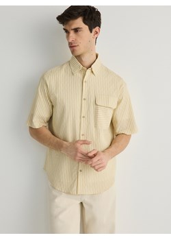 Reserved - Koszula regular fit w paski - jasnożółty ze sklepu Reserved w kategorii Koszule męskie - zdjęcie 171597081